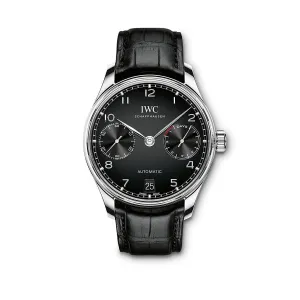 IWC PORTUGIESER BLACK AUTOMATIC MEN WATCH  IW500703