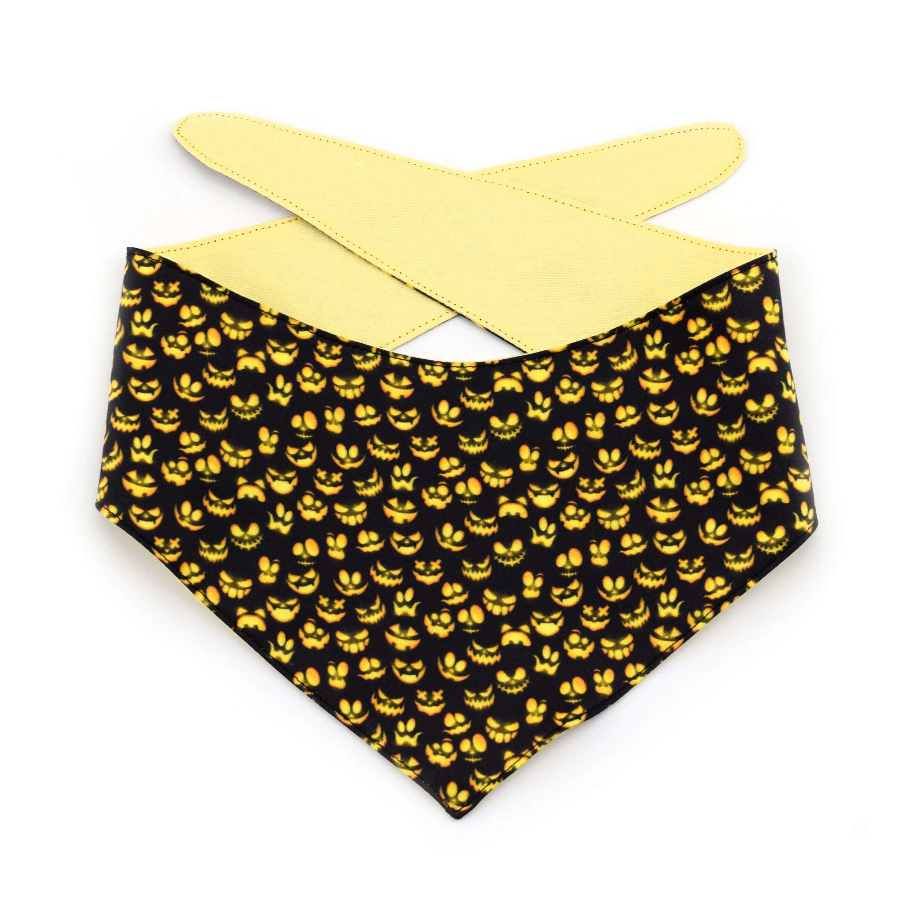 Jack-O-Lantern Faces Tie-On Dog Bandana