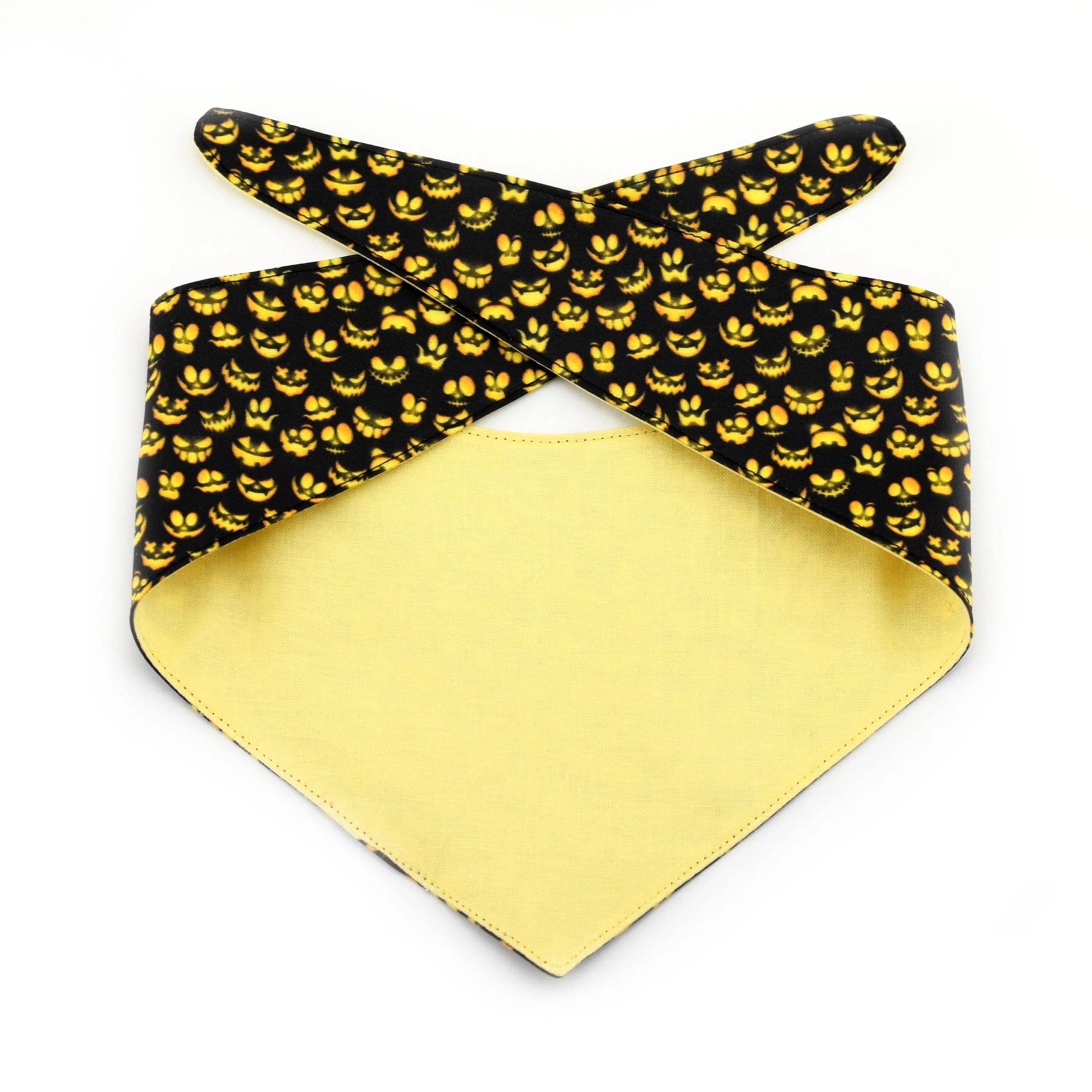 Jack-O-Lantern Faces Tie-On Dog Bandana