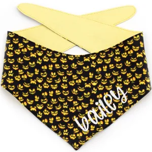 Jack-O-Lantern Faces Tie-On Dog Bandana