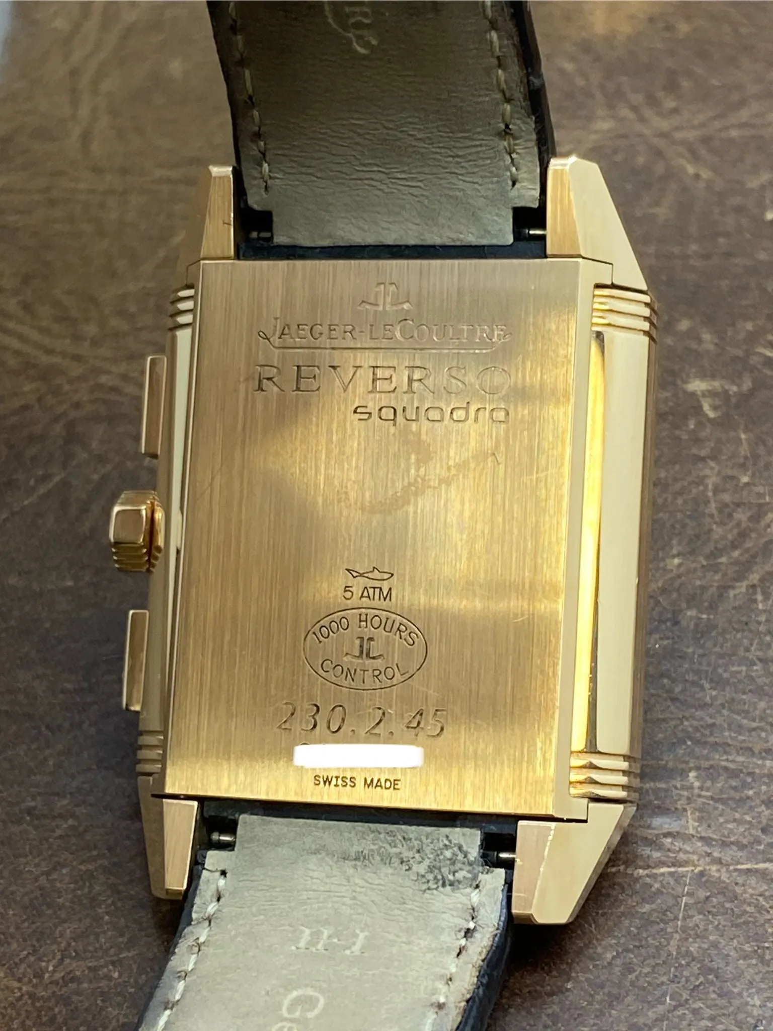 Jaeger-Lecoultre Reverso Squadra Chronograph GMT 18K Yellow Gold 230.2.45 White Dial Automatic Men's Watch