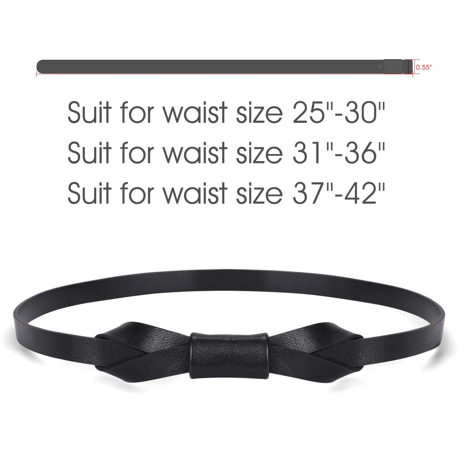 JASGOOD Women Leather Skinny Belt for Dress Adjustable Thin Waist Belt for Lady