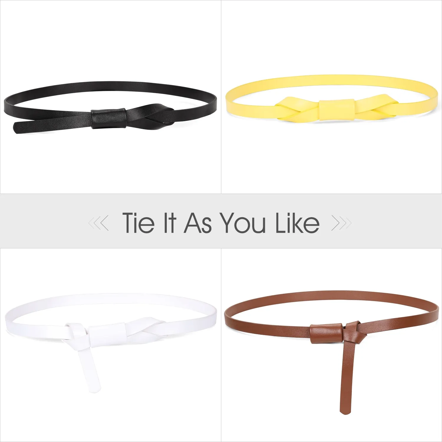 JASGOOD Women Leather Skinny Belt for Dress Adjustable Thin Waist Belt for Lady