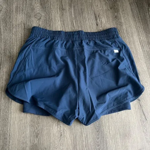 Johnny Was Calme Elements Run Blue Activewear Running Shorts Medium M