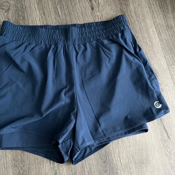 Johnny Was Calme Elements Run Blue Activewear Running Shorts Medium M