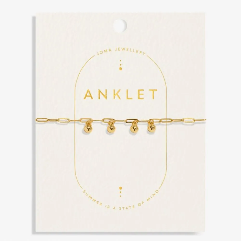 Joma Jewellery Charms Anklet In Gold Plating