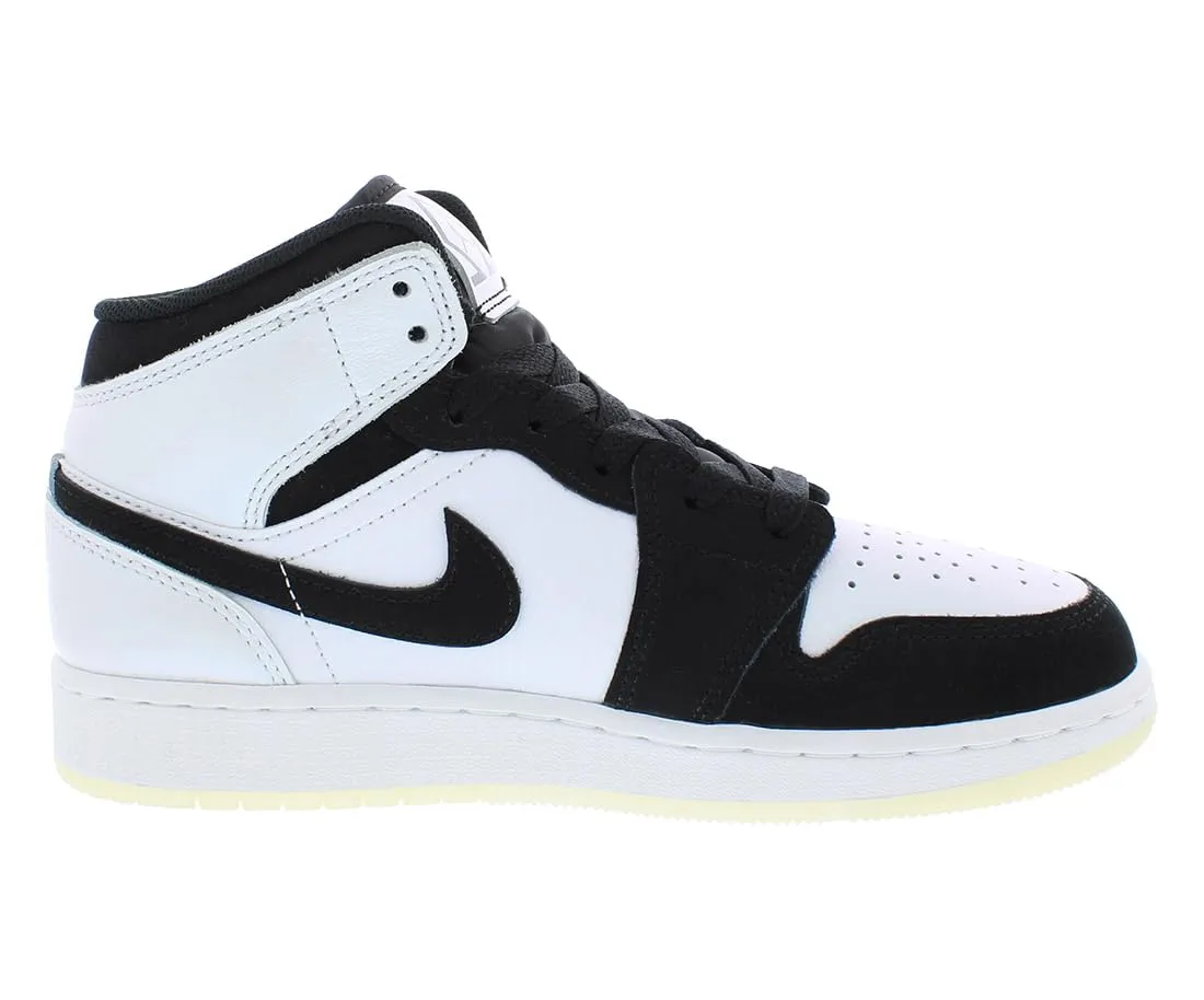Jordan Boy's Air Jordan 1 Mid SE (Big Kid) White/Black/Multicolor 7 Big Kid M