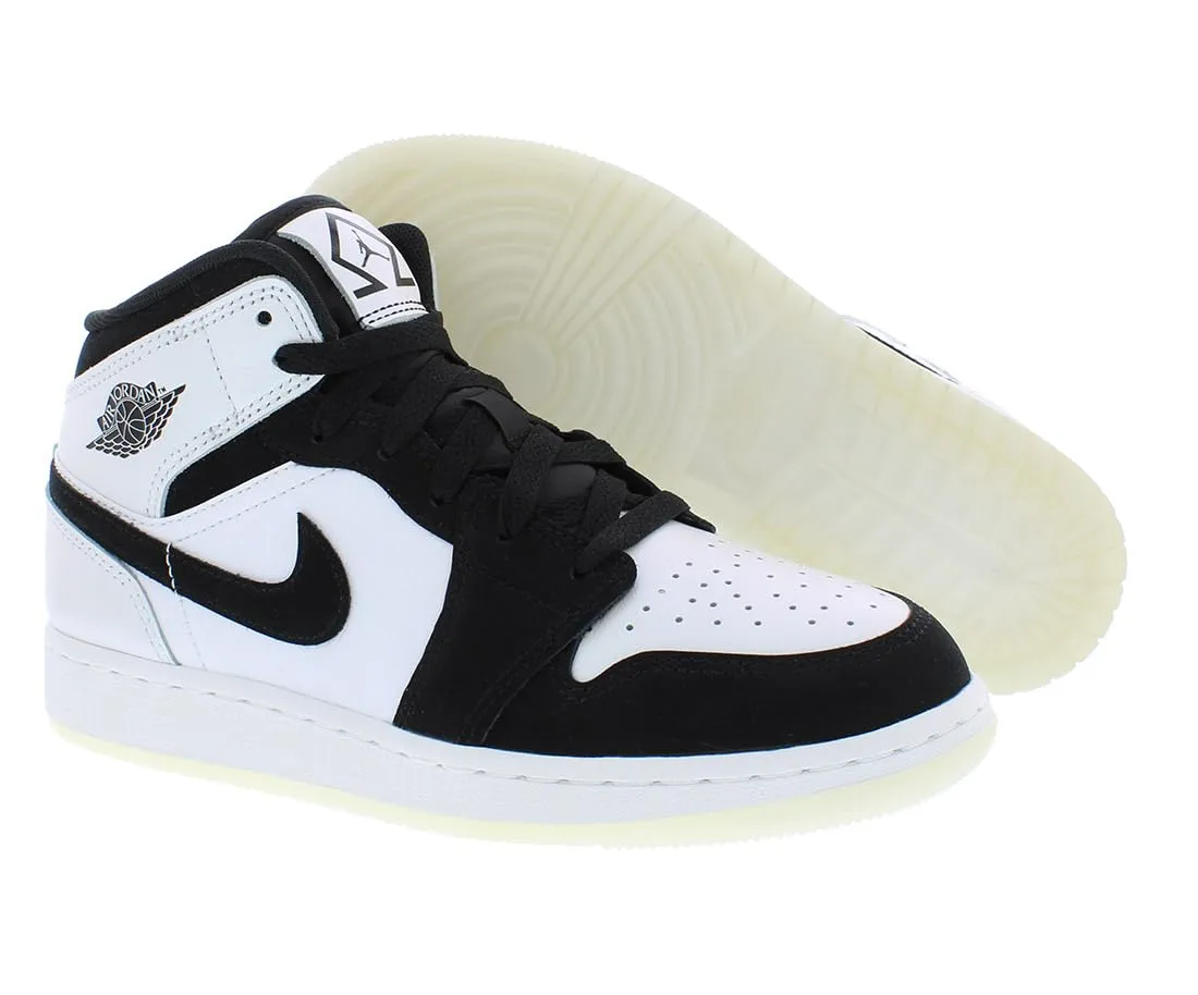 Jordan Boy's Air Jordan 1 Mid SE (Big Kid) White/Black/Multicolor 7 Big Kid M