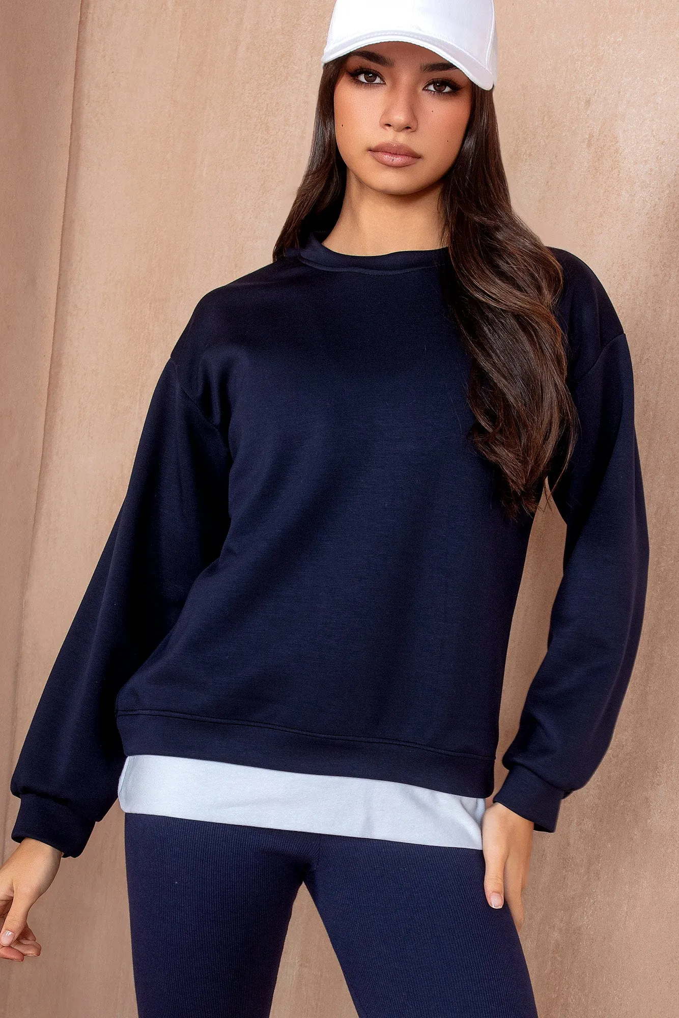 Jordan Navy White Hem Sweatshirt