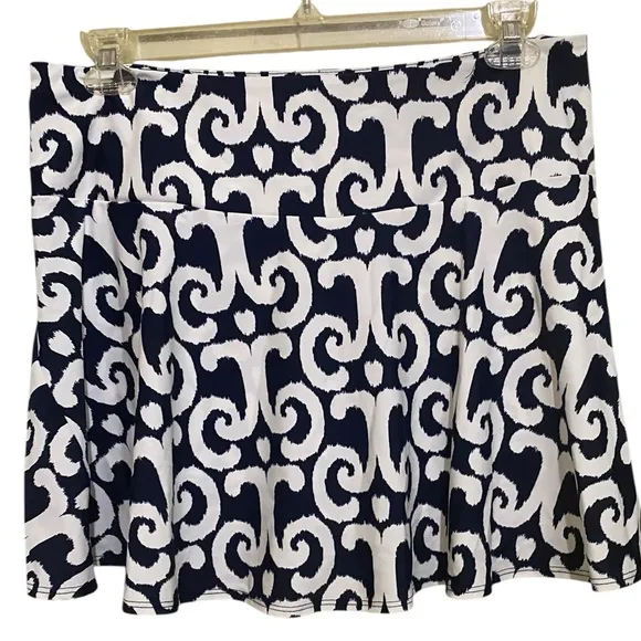 Jude Connally Liv Skort Skirt Blue White Print Preppy Tennis Golf Athletic Chic