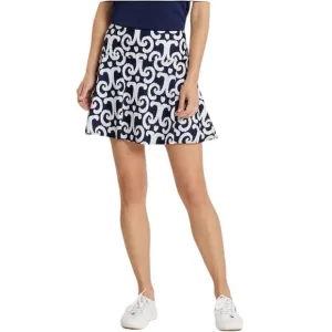 Jude Connally Liv Skort Skirt Blue White Print Preppy Tennis Golf Athletic Chic
