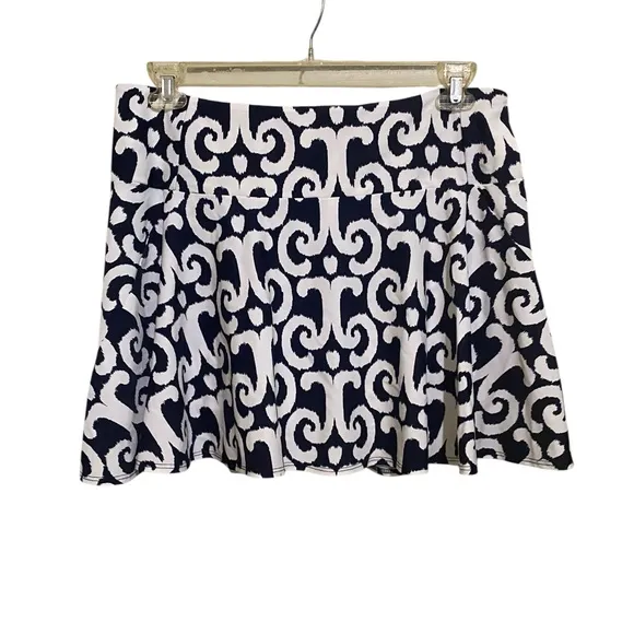 Jude Connally Liv Skort Skirt Blue White Print Preppy Tennis Golf Athletic Chic