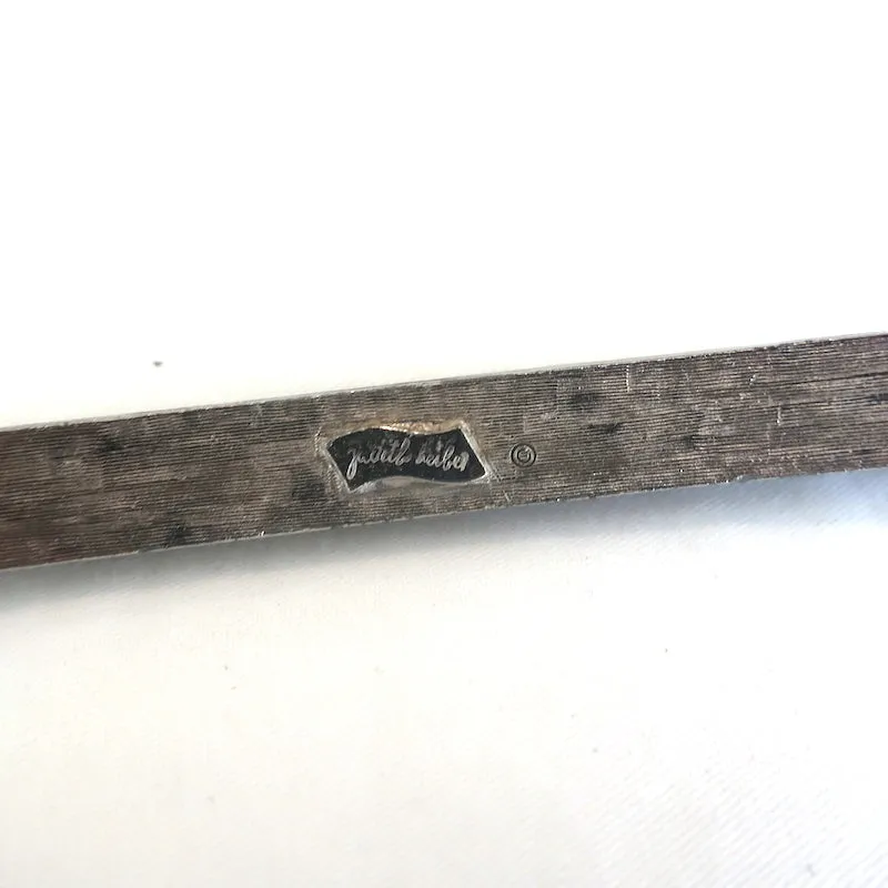 Judith Leiber Crystal Skinny Belt Silver Size 30