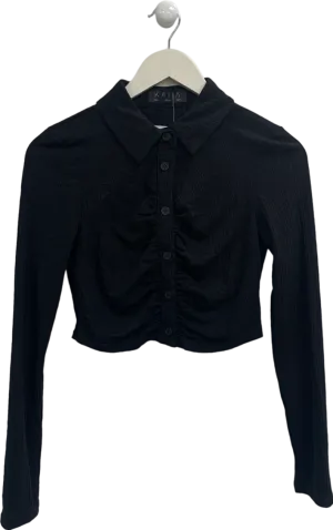 Kaiia the label Black Long Sleeved Crop Top UK 8