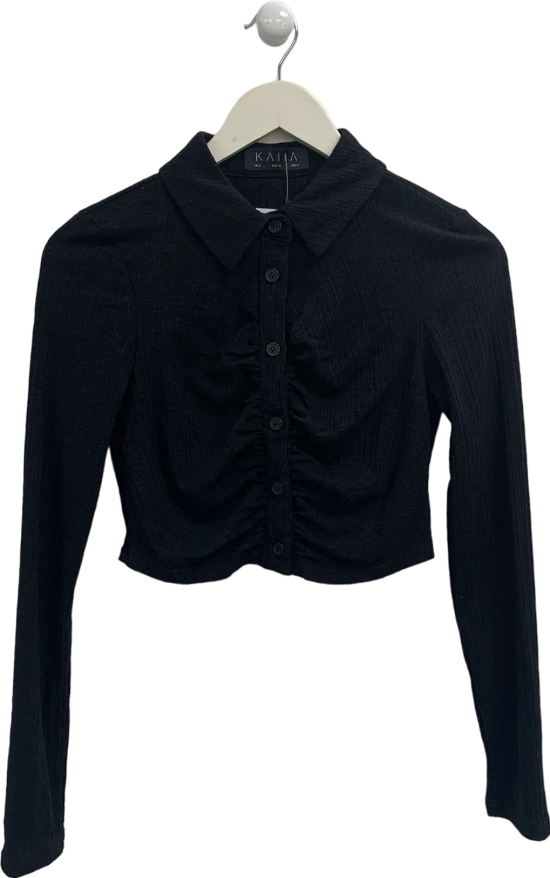 Kaiia the label Black Long Sleeved Crop Top UK 8