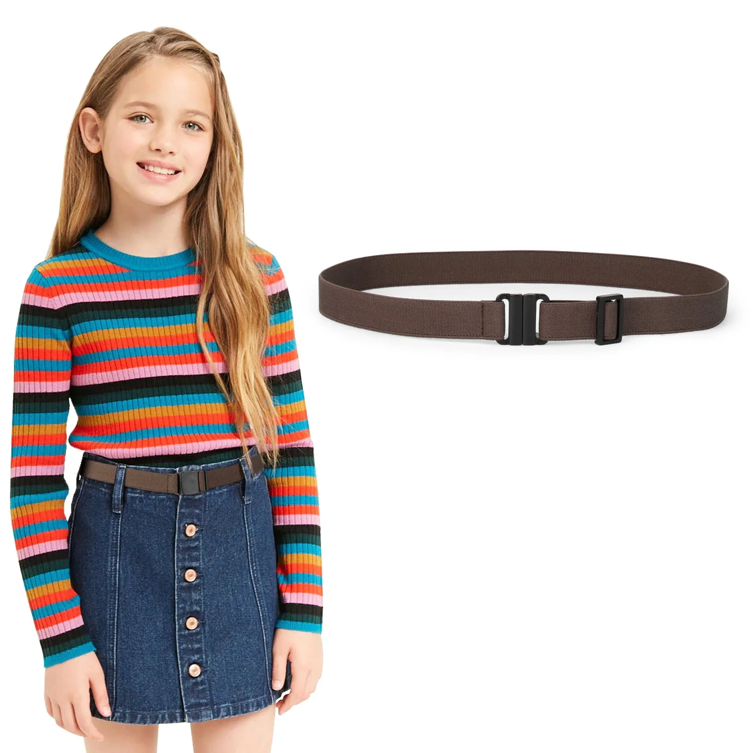 Kids Adjustable Elastic Belts for Pants Children Stretch Belts for Boys and Girls by JASGOOD