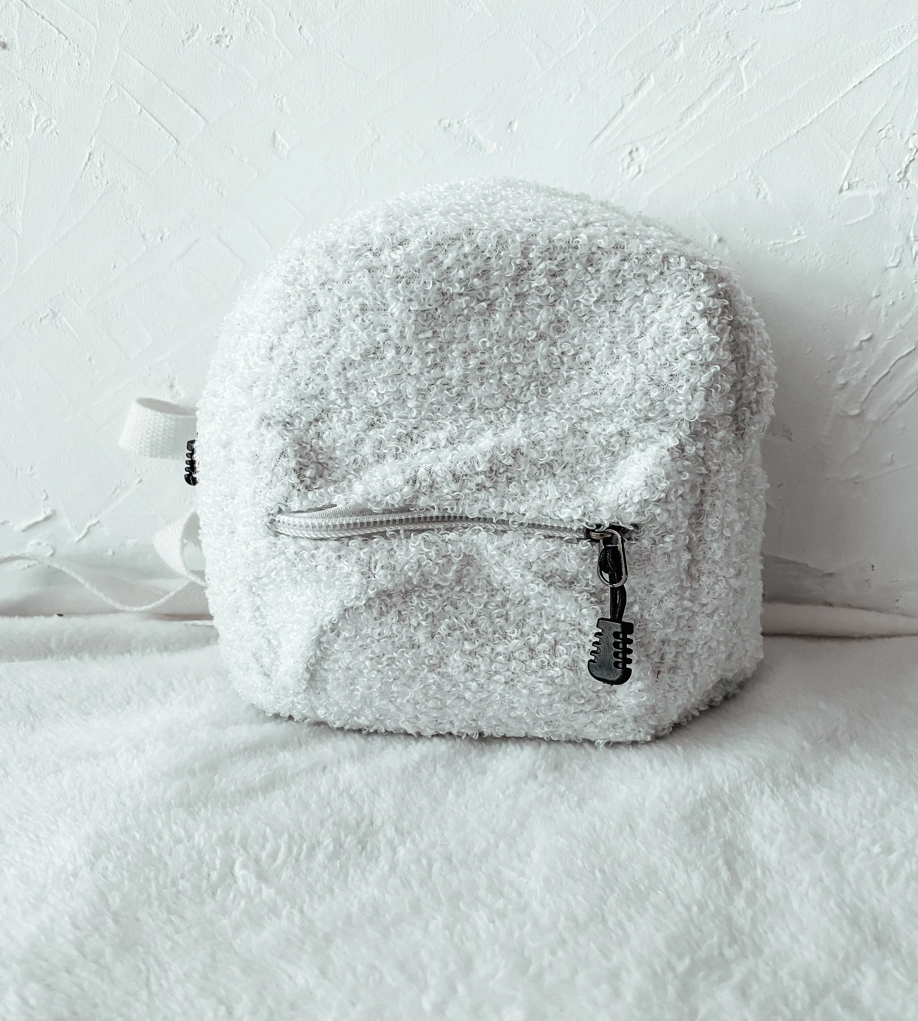 Kids Mini Boucle Backpack - White