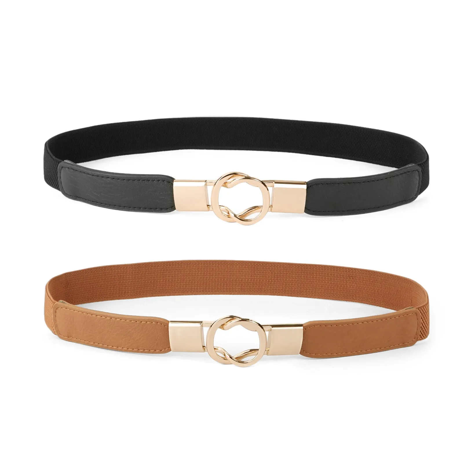 Kids Skinny Elastic Stretch Belts for girls with Easy Buckle Toddler School Uniform Dress Belts by JASGOOD