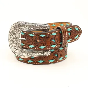 KIDS TURQUOISE BUCKSTITCH BELT