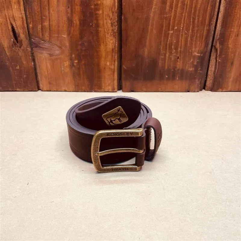 Kingsley Heath Outline Nguni Metal Logo Belt - Buffalo