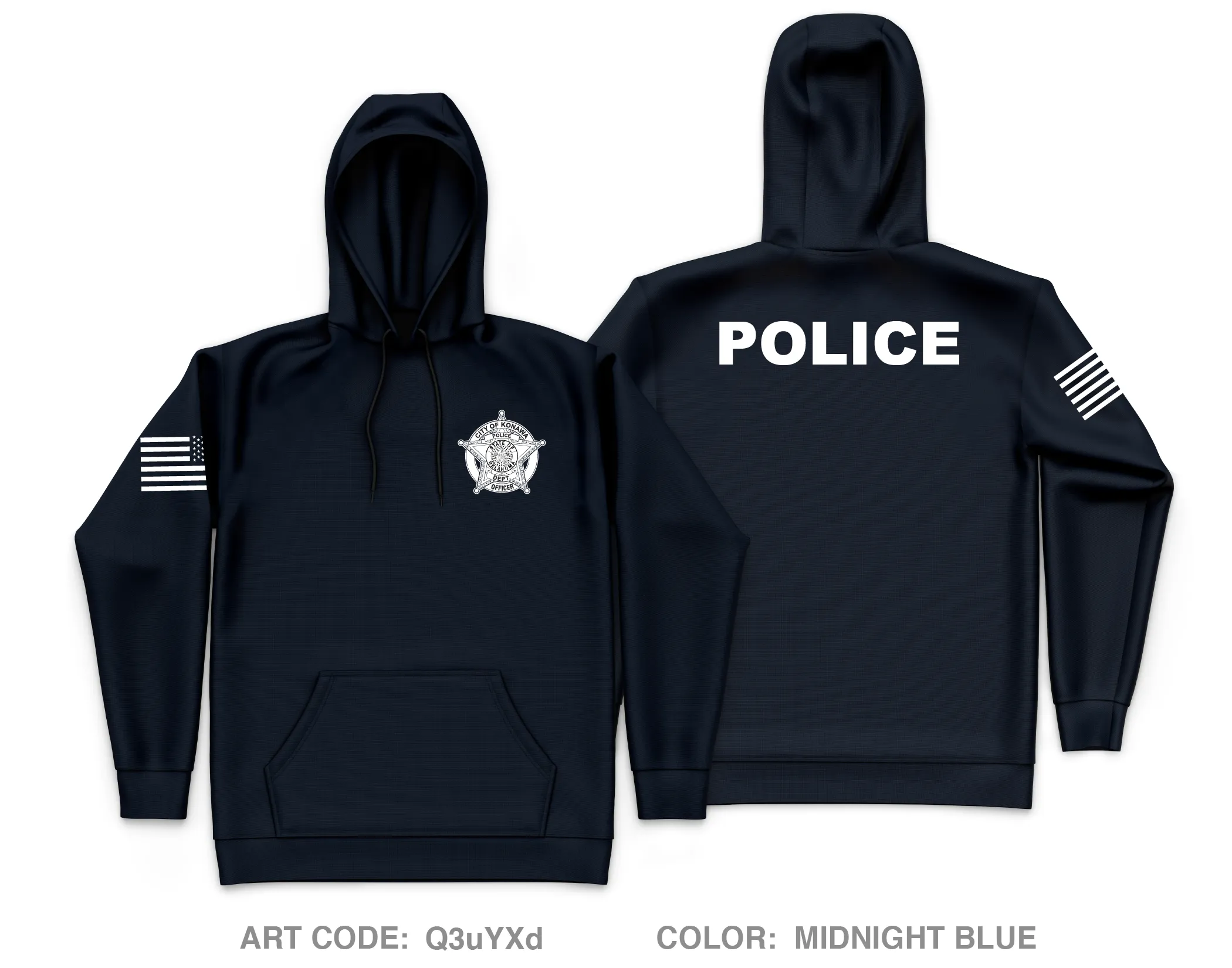 Konawa police department Core Men's Hooded Performance Sweatshirt - Q3uYXd