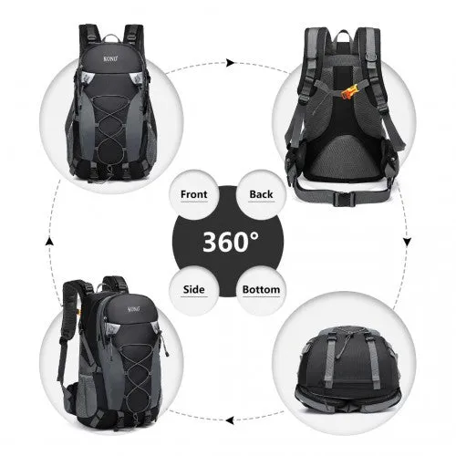 Kono Multi Functional Outdoor Hiking Backpack With Rain Cover - Black