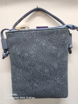 Lace emboss Phone Bag Denim