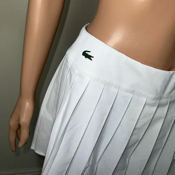 Lacoste Athletic Pleated White Tennis Mini Skirt Sport