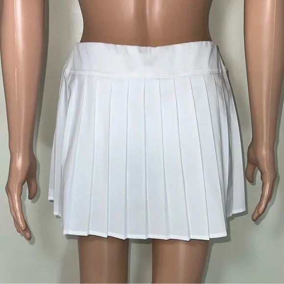 Lacoste Athletic Pleated White Tennis Mini Skirt Sport