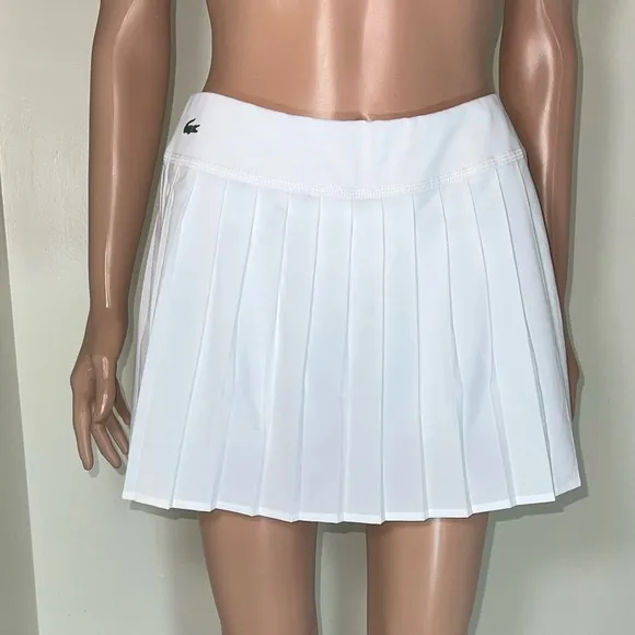Lacoste Athletic Pleated White Tennis Mini Skirt Sport