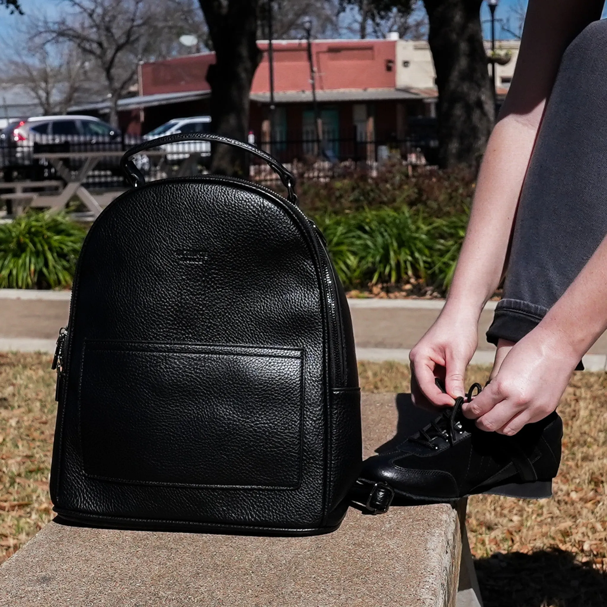 Large Shoe Bag/Backpack - Black