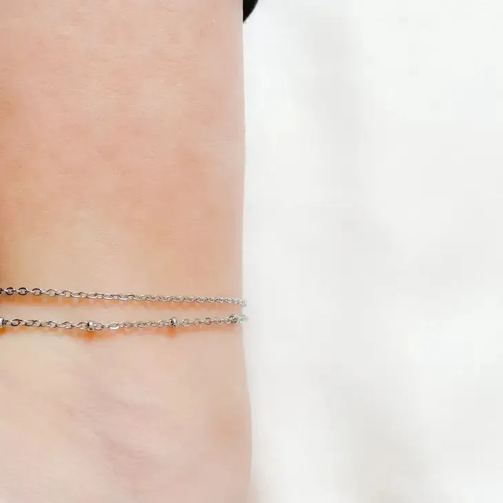 Layered Chain Anklets
