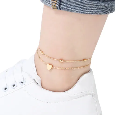 Layered Chain Anklets