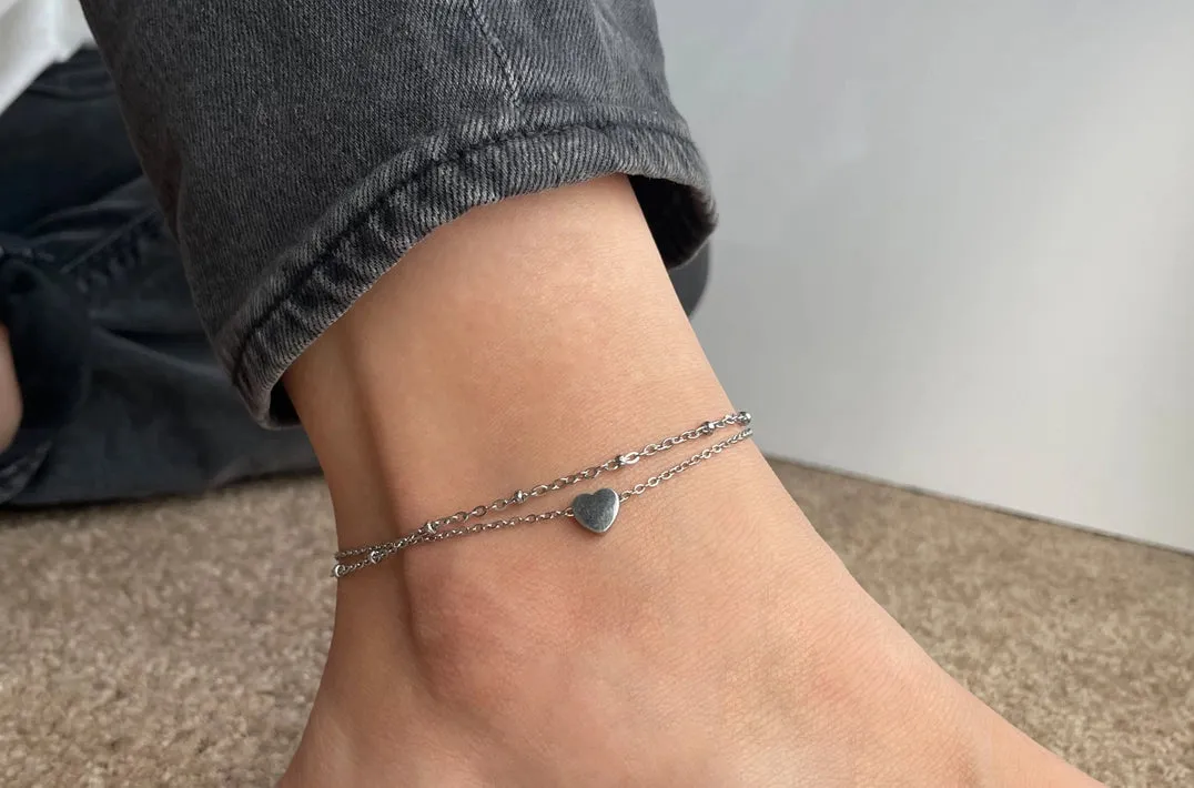 Layered Chain Anklets