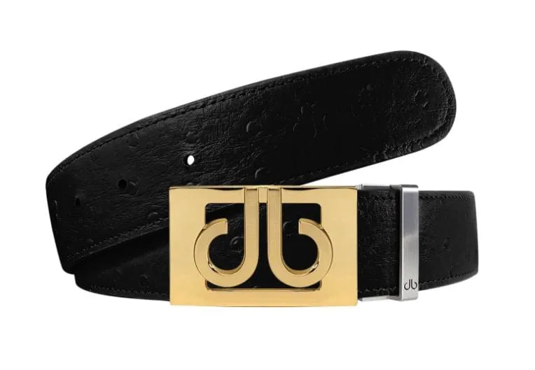Leather Belt | Gold Designer Buckle