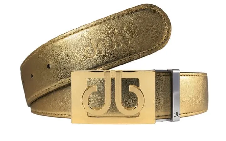 Leather Belt | Gold Designer Buckle