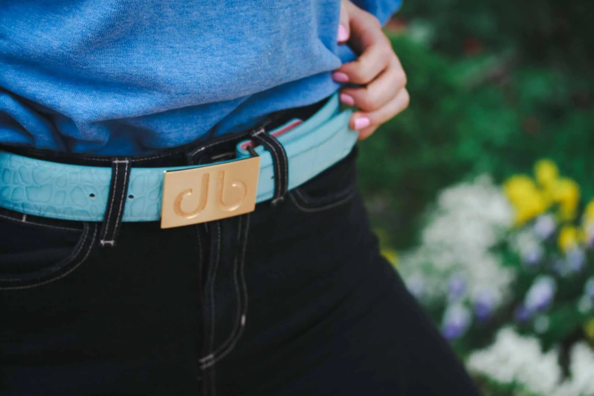 Leather Belt | Gold Designer Buckle