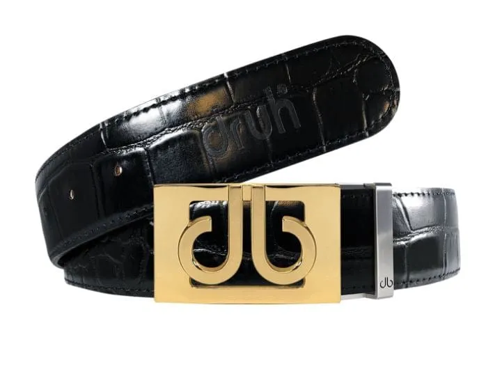 Leather Belt | Gold Designer Buckle