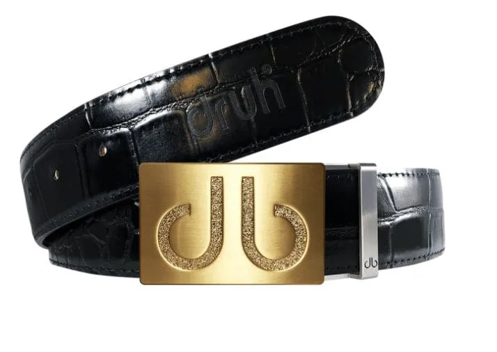 Leather Belt | Gold Designer Buckle
