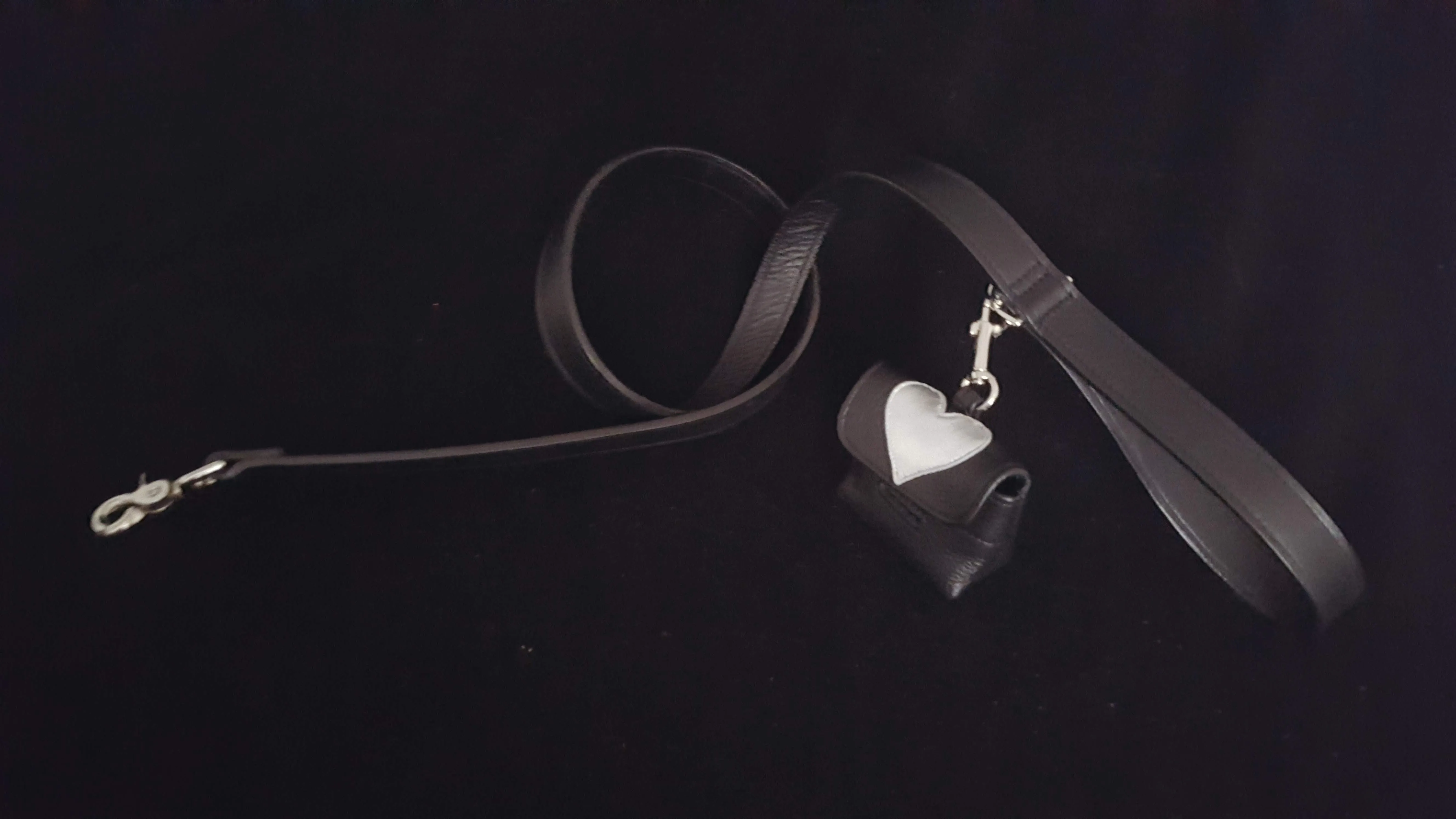 Leather Heart Poop Bag Holder