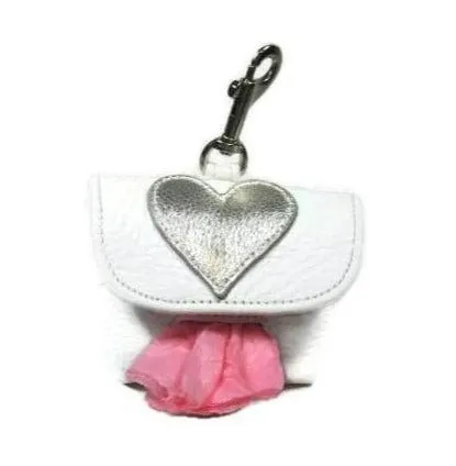 Leather Heart Poop Bag Holder
