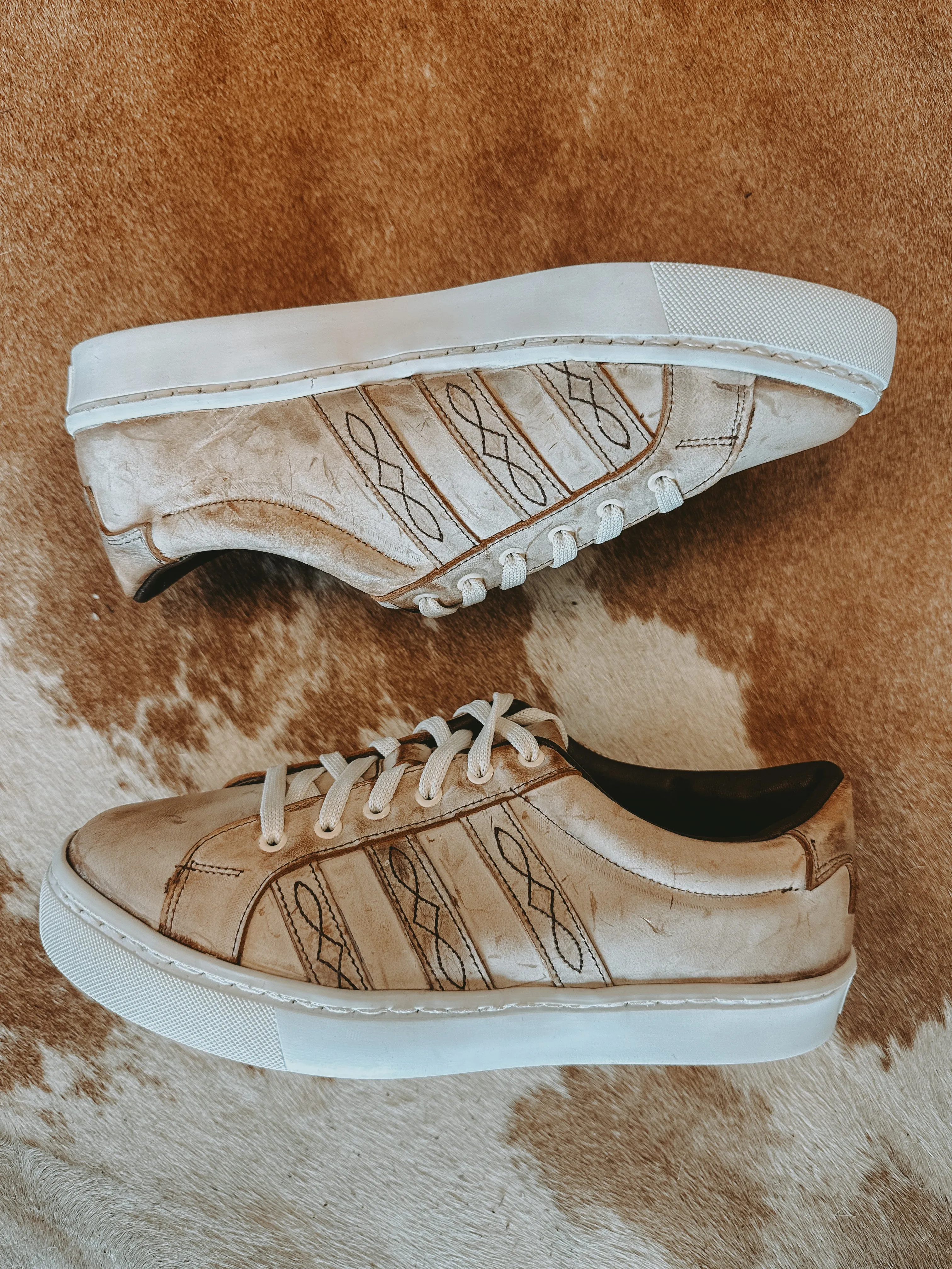 Leather Lace-Up Sneakers