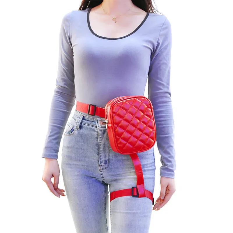 Leather Leg Belt Bag for Outdoor/Hiking & Motorcycle Pocket