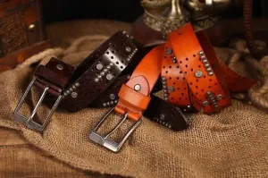 Leather, Steel Designs Fashions Belt