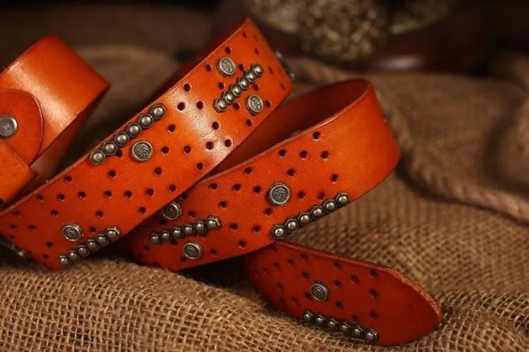 Leather, Steel Designs Fashions Belt