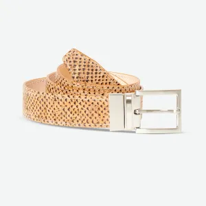 Lee Reversible Unisex Cork Belt - Ebony Snake-Embossed