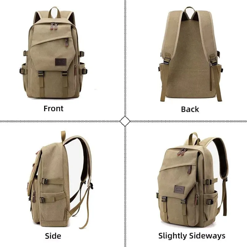 Letter Patch Decor Functional Backpack Preppy Release Buckle Decor For School