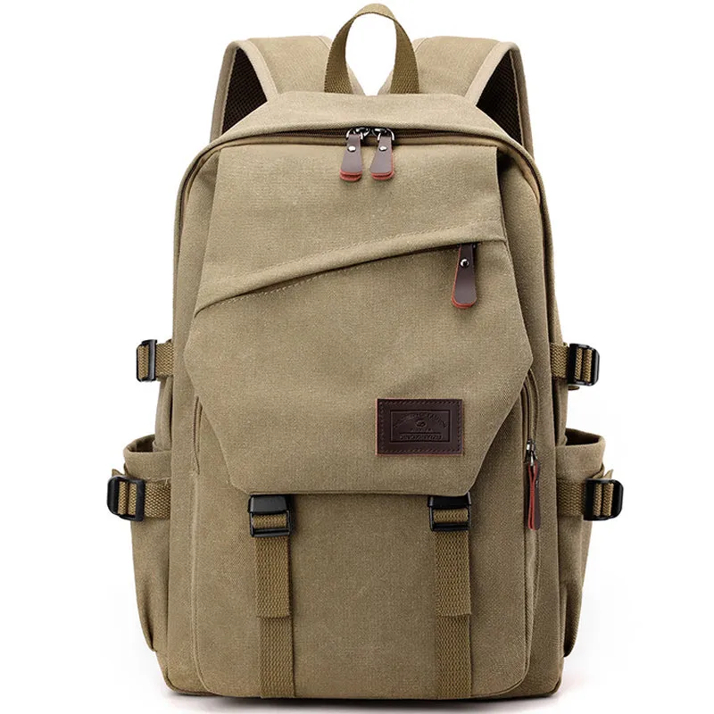 Letter Patch Decor Functional Backpack Preppy Release Buckle Decor For School