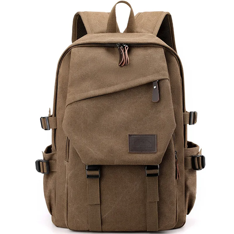 Letter Patch Decor Functional Backpack Preppy Release Buckle Decor For School