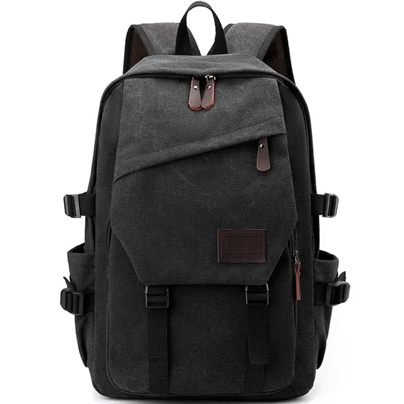 Letter Patch Decor Functional Backpack Preppy Release Buckle Decor For School